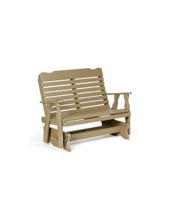 4' Curve Back Glider - Weatherwood