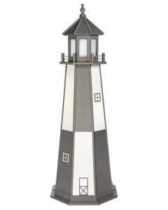 6' Cape Henry Poly lumber Lighthouse - Dark Gray & White