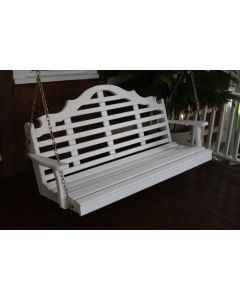 4' Marlboro Yellow Pine Porch Swing - Shown in White
