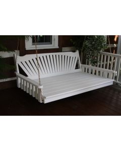 6' Fanback Yellow Pine Swingbed - White