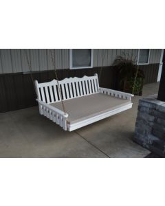 6' Royal English Garden Yellow Pine Swingbed - White w/ Cushion