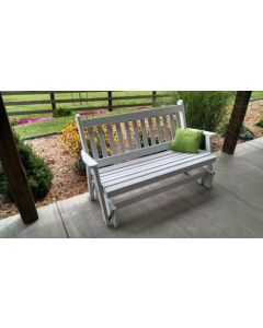 4' Traditional English Yellow Pine Glider - White