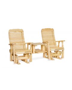 Wooden Easy Style Double Glider with Table