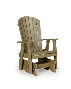 Fan Back Single Glider - Weatherwood