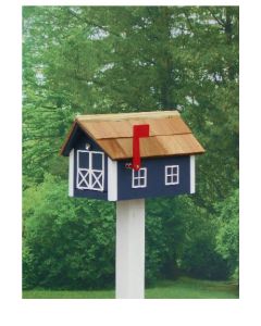 Traditional Dutch Barn Mailbox - Navy & White