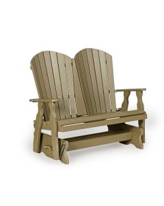 4' Fan Back Glider - Weatherwood