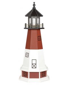 5' Amish Crafted Hybrid Garden Lighthouse - Barnegat - Cherrywood & White