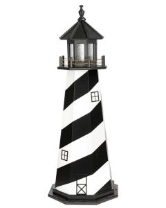 5' Amish Crafted Wood Garden Lighthouse - Cape Hatteras - Black & White