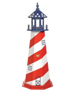 5' Amish Crafted Hybrid Garden Lighthouse - Patriotic Cape Hatteras - no base
