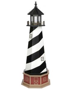 5' Amish Crafted Hybrid Garden Lighthouse - Cape Hatteras - Black & White