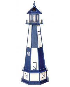 5' Amish Crafted Hybrid Garden Lighthouse - Cape Henry - Patriot Blue & White