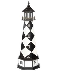 5' Amish Crafted Hybrid Garden Lighthouse - Cape Lookout - Black & White