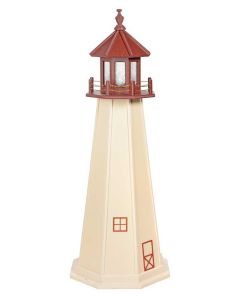 5' Amish Crafted Wood Garden Lighthouse - Cape May  - Ivory & Cherrywood