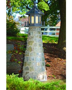 6' Stone Lighthouse with grey trim & top.