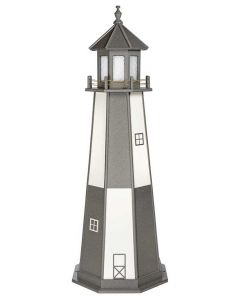 6' Cape Henry Poly lumber Lighthouse - Dark Gray & White