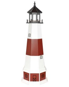 6' Amish Crafted Hybrid Garden Lighthouse - Montauk - Cherrywood & White