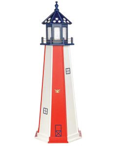 6' Patriotic Poly lumber Lighthouse - Patriotic