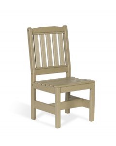 Poly English Garden Chair without Arms - Weatherwood