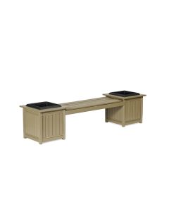 Poly Planter Bench - Weatherwood