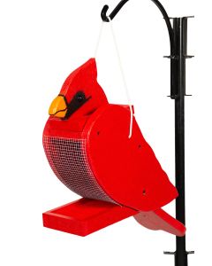 Cardinal Wood Bird Feeder