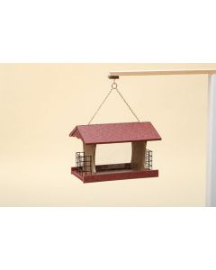 Large Poly lumber Rectangular Bird Feeder - Cherry/Weatherwood - Hanging
