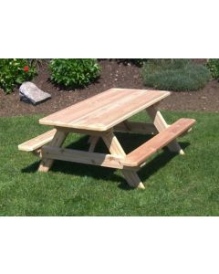 Kid's Cedar Picnic Table with Attached Benches