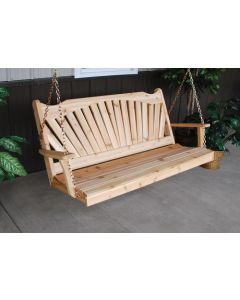5' Fanback Cedar Porch Swing - Unfinished