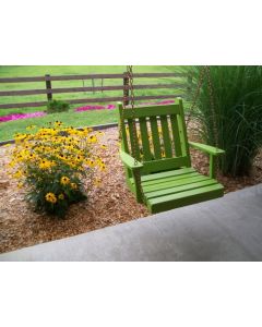 2' Traditional English Yellow Pine Chair Swing - Shown in Lime Green
