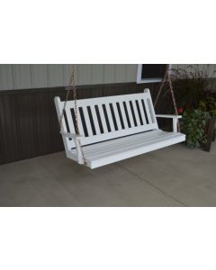 5' Traditional English Yellow Pine Porch Swing - Shown in White