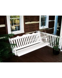 4' Royal English Garden Yellow Pine Porch Swing - White