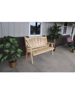 5' Cedar Fanback Garden Bench
