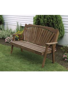 4' Cedar Fanback Garden Bench