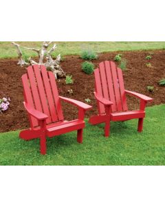 Kennebunkport Yellow Pine Adirondack Chair - Tractor Red
