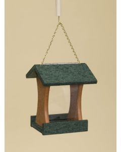 Poly Lumber Mini Bird Feeder - Green Roof & Floor/Cedar Side Walls