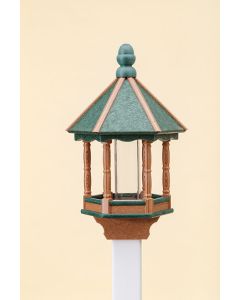 Medium Poly lumber Bird Feeder - Green/Cedar