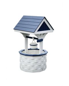 Large Poly Lumber Wishing Well - White & Patriot Blue