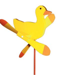 Yellow Duck Whirlybird Garden Stake