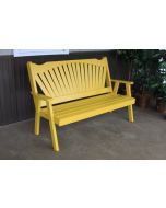 4' Fanback Yellow Pine Garden Bench - Canary Yellow